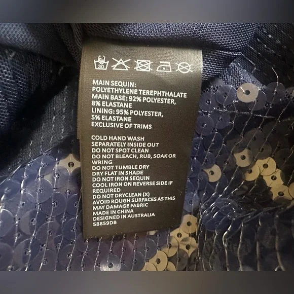 Anthropologie Navy Sequin Dress - Picture 7 of 8